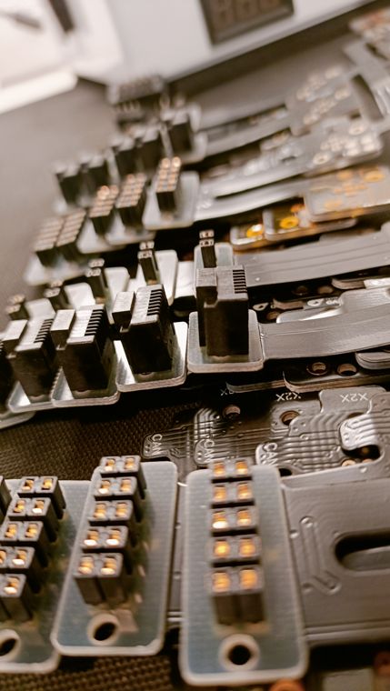 Der fertige Flexprint, bestückt und aufgebaut.